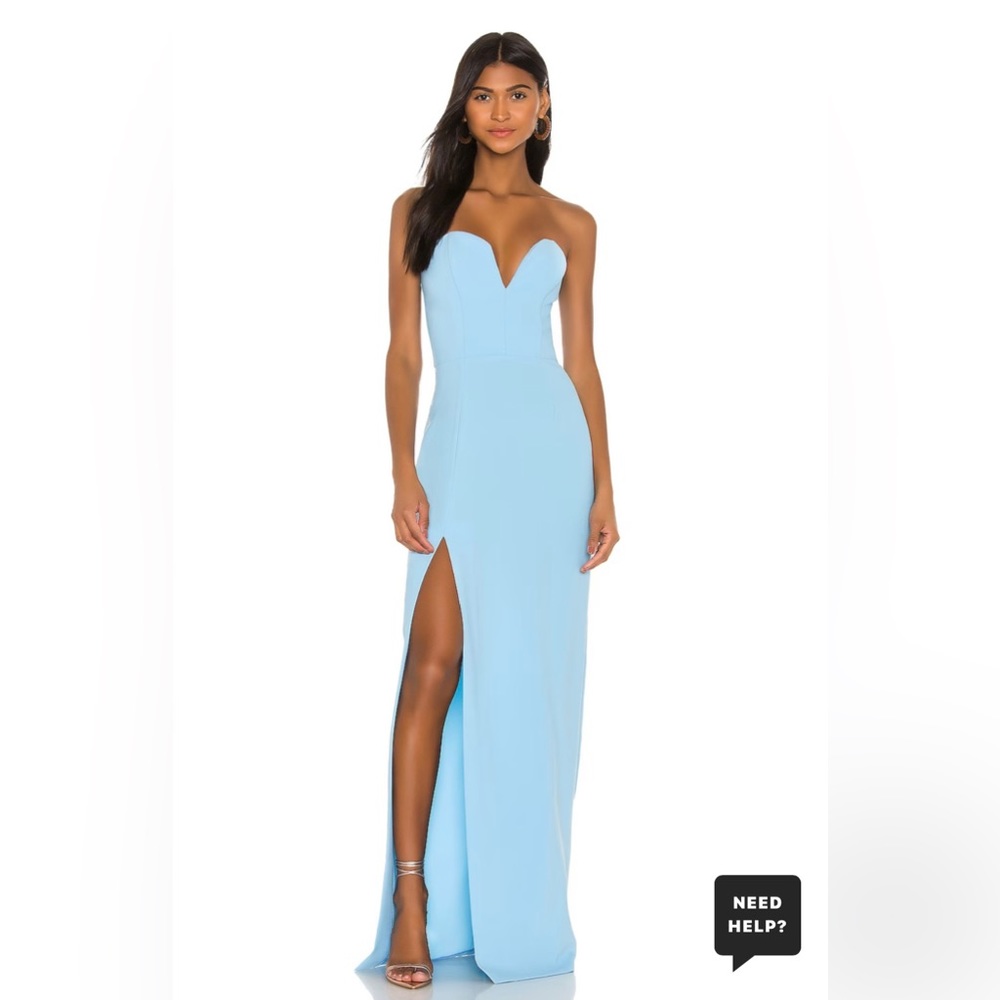 Amanda uprichard Cheri gown in pacific. Size small Never worn! Perfect condition
